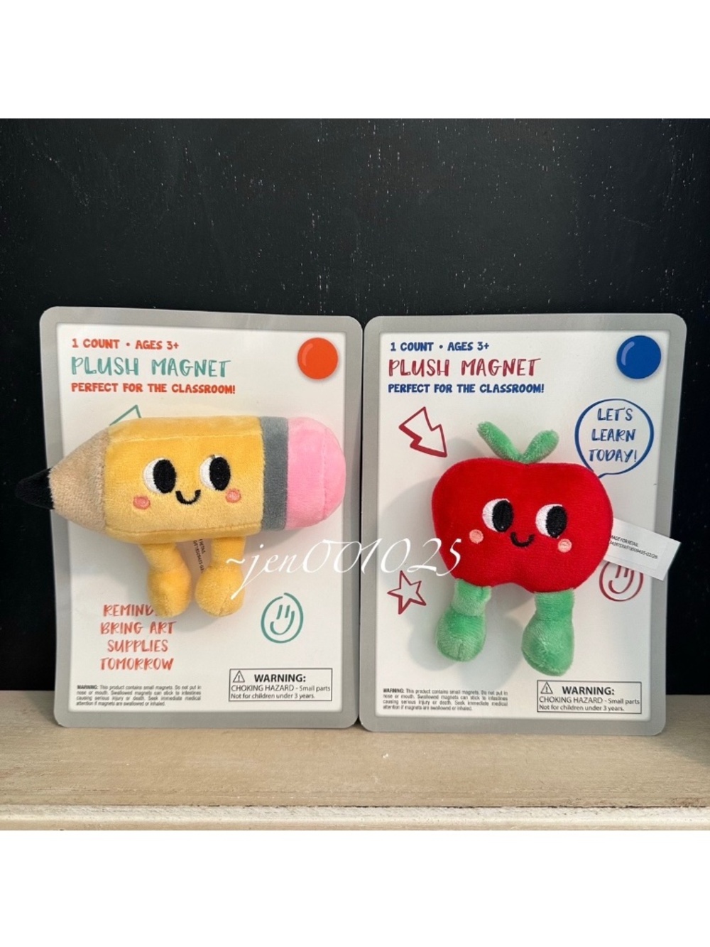 Target Bullseye Plush Pencil Magnet & Plush Apple Magnet Classroom Decor